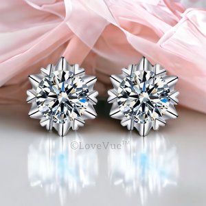 Certified 1ct. t.w. Diamond Snowflakes Heart Stud Earrings VVS1 GRA Certified